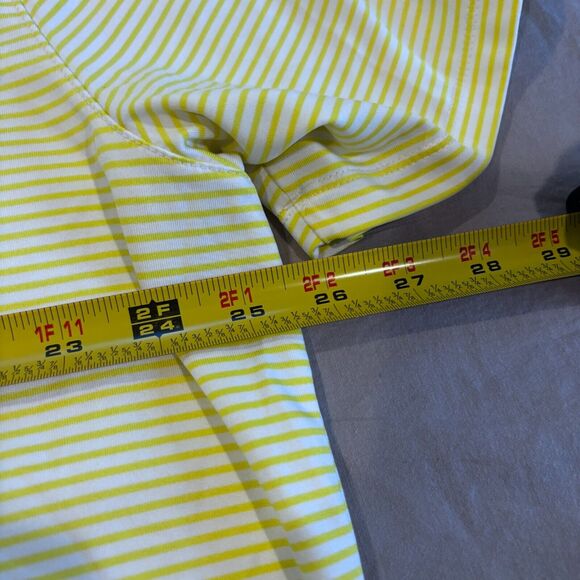 Nike Polo Shirt Mens 2XL White Green Striped Dri Fit Short Sleeve Performance - Picture 6 of 7